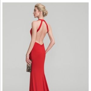 JJsHouse red prom dress. size 0 nwt